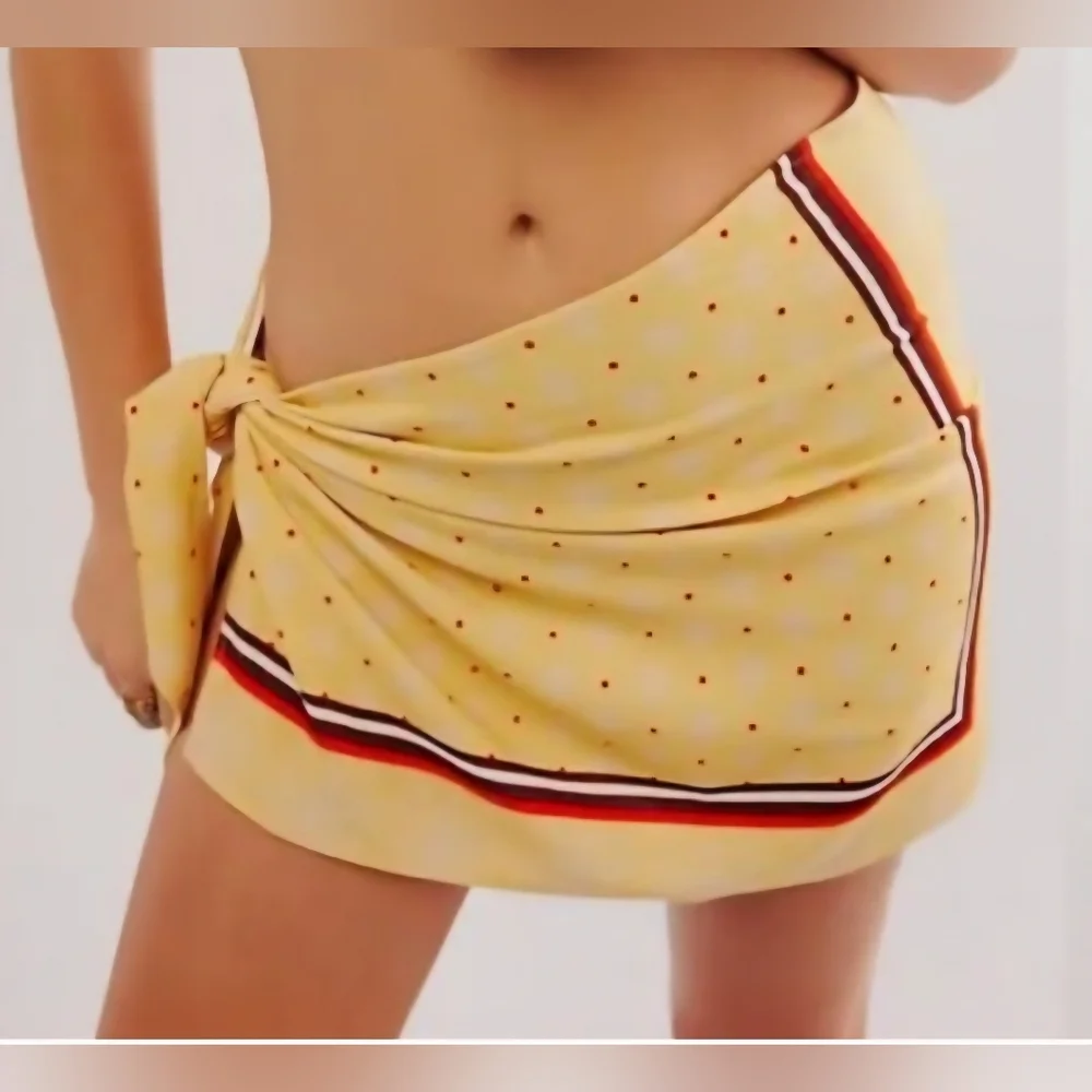 Yellow Polka Dot Swim Sarong - Picture 1 of 5